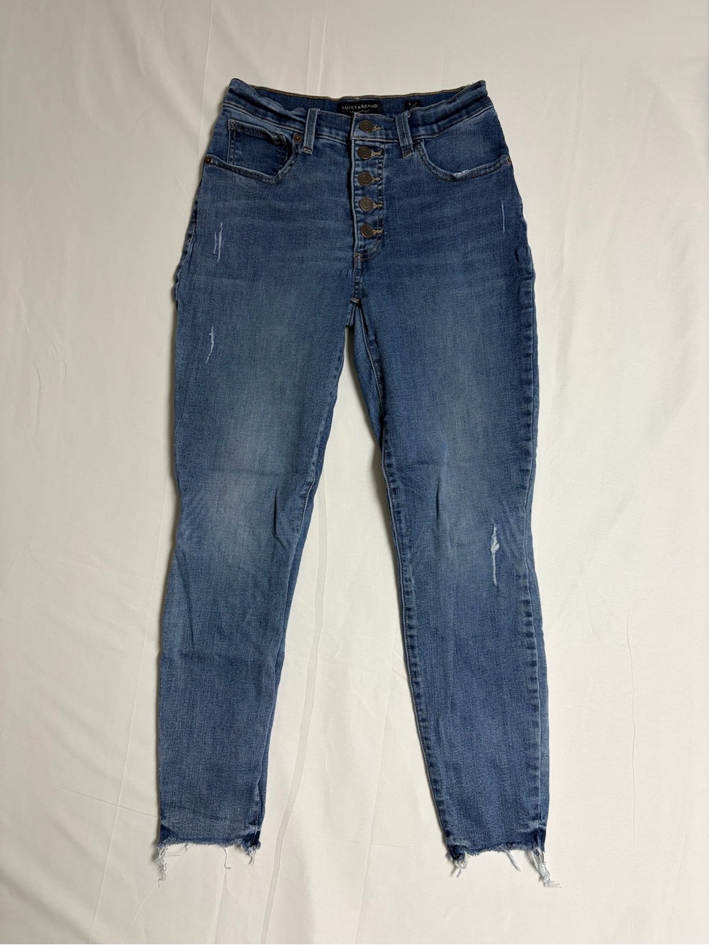 Lucky Brand High-Rise Button-Fly Skinny Jeans - Blue Wash